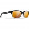Wiley X WX Helix Glasses - Captivate Polarized Bronze Mirror Lenses / Gloss Black Fade to Clear Crystal 3