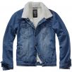 Brandit Sherpa Denim Jacket Blue/Off White 1