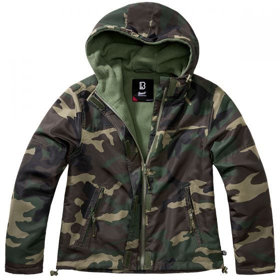 Brandit Ladies Windbreaker Front Zip Woodland