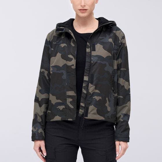 Brandit Ladies Windbreaker Front Zip Dark Camo