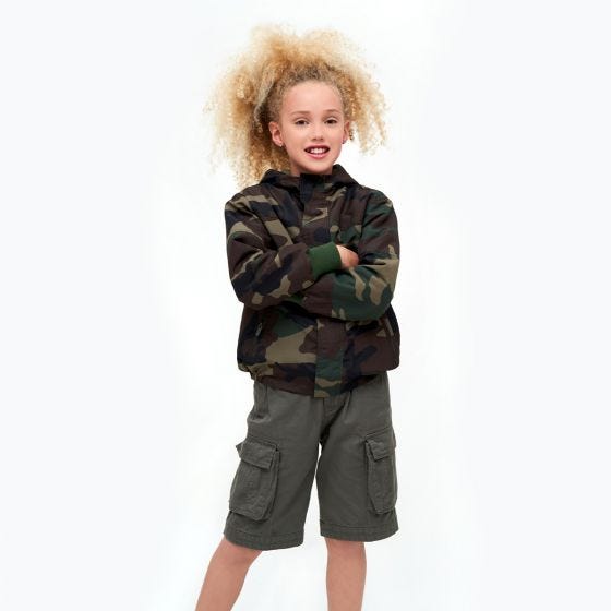 Brandit Kids Windbreaker Front Zip Woodland