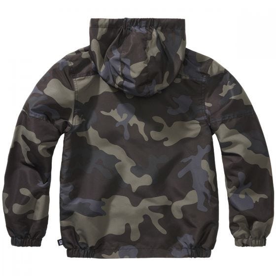 Brandit Kids Summer Windbreaker Front Zip Dark Camo