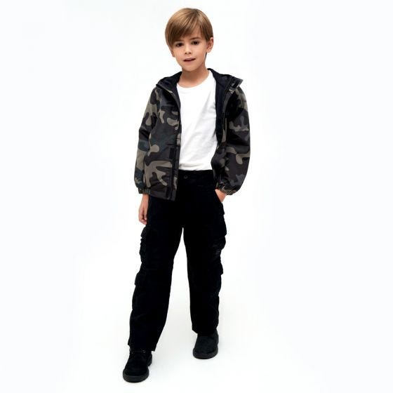 Brandit Kids Summer Windbreaker Front Zip Dark Camo