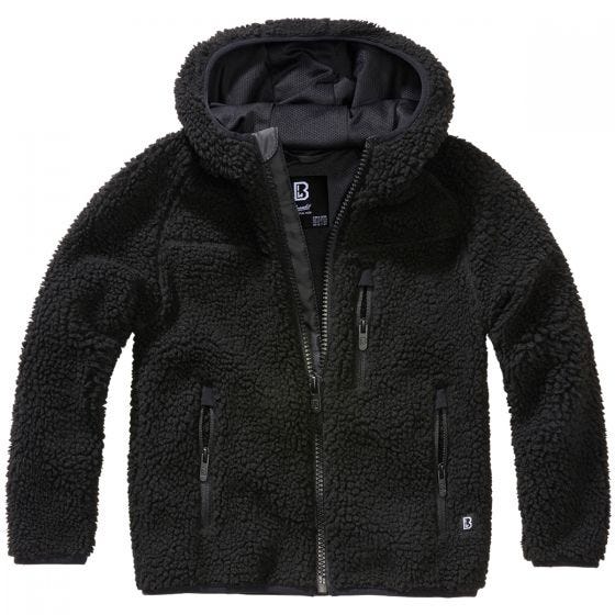 Brandit Kids Teddyfleece Hooded Jacket Black