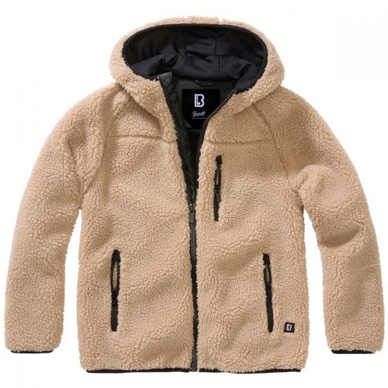 Brandit Kids Teddyfleece Hooded Jacket Camel