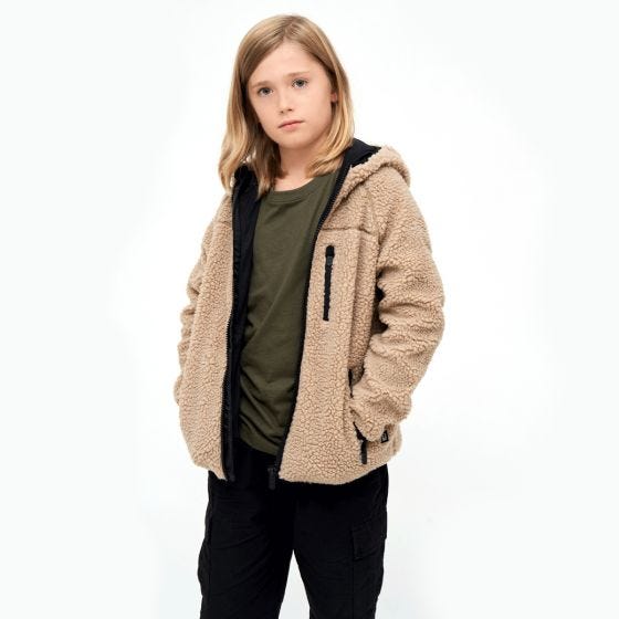 Brandit Kids Teddyfleece Hooded Jacket Camel