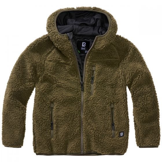 Brandit Kids Teddyfleece Hooded Jacket Olive