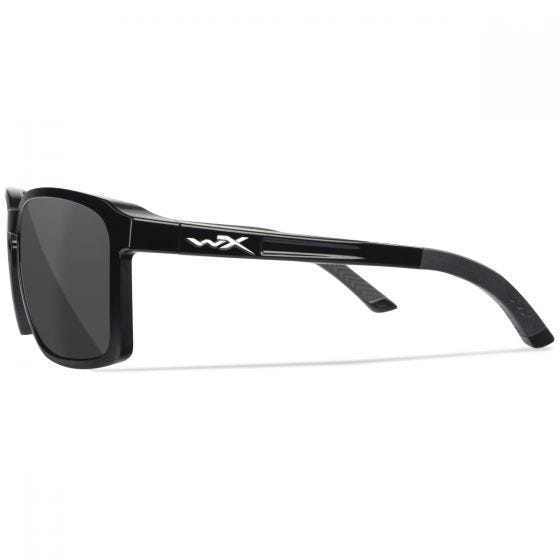 Wiley X WX Alfa Glasses - Captivate Polarized Grey Lenses / Gloss Black Frame