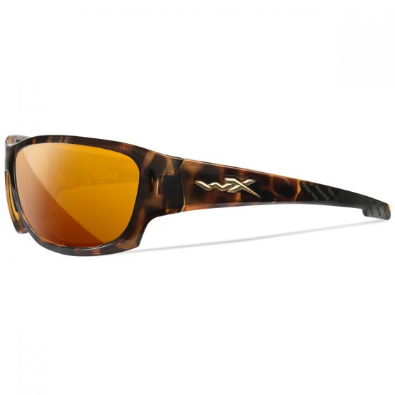 Wiley X WX Climb Glasses - Captivate Polarized Bronze Mirror Lenses / Gloss Tortoise Frame