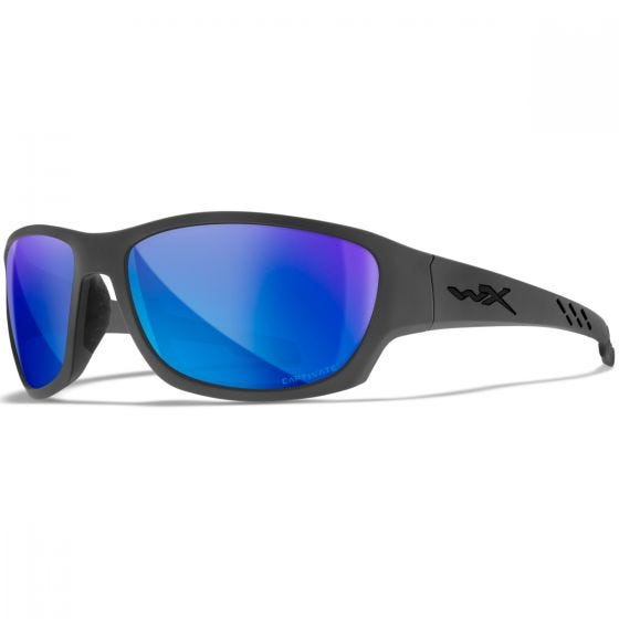 Wiley X WX Climb Glasses - Captivate Polarized Blue Mirror Lenses / Matte Grey Frame