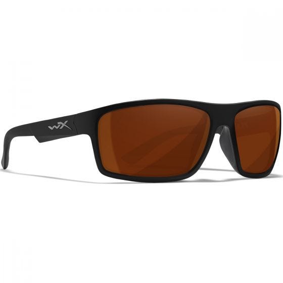 Wiley X WX Peak Glasses - Captivate Polarized Copper Lenses / Matte Black Frame