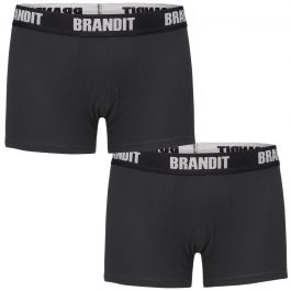 Brandit Boxershorts LOGO pacco 2er in Black Black 