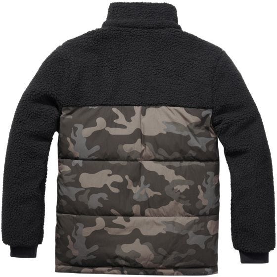 Brandit Jackson Teddyfleece Jacket Black / Dark Camo