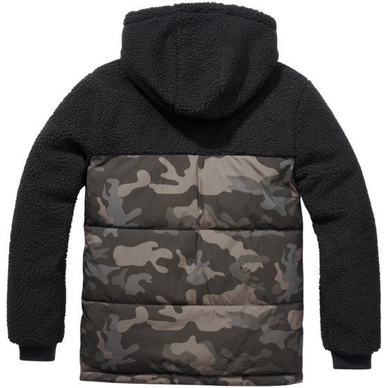 Brandit Jackson Teddyfleece Jacket Black / Dark Camo