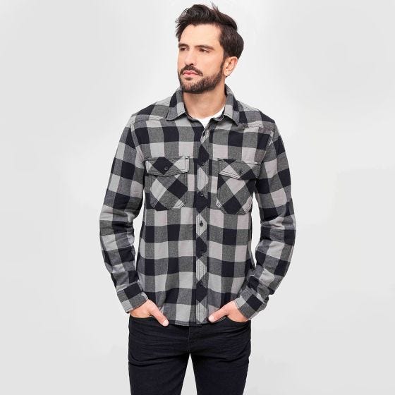 Brandit Check Shirt Black / Charcoal Grey