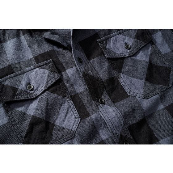 Brandit Half Sleeve Check Shirt Black/Grey