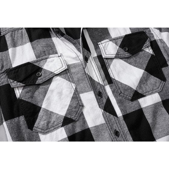 Brandit Half Sleeve Check Shirt White/Black
