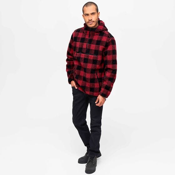 Brandit Teddyfleece Worker Pullover Red/Black