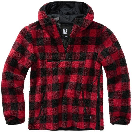Brandit Teddyfleece Worker Pullover Red/Black