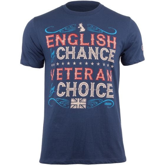 7.62 Design Veteran By Choice English T-Shirt Indigo Blue