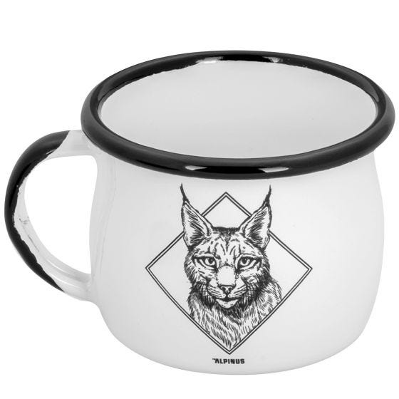 Alpinus Enamel Mug Lynx White