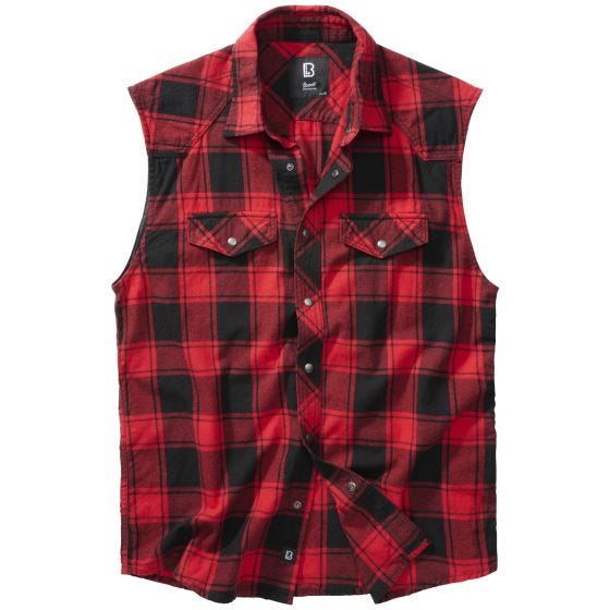 Brandit Checkshirt Sleeveless Red / Black