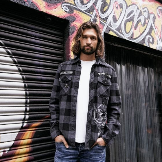 Brandit Motörhead Checkshirt Black-Grey