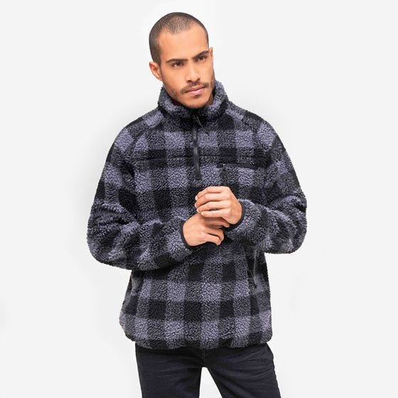 Brandit Teddyfleece Troyer Black/Grey
