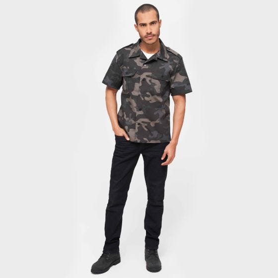 Brandit US Shirt Ripstop Short Sleeve Dark Camo
