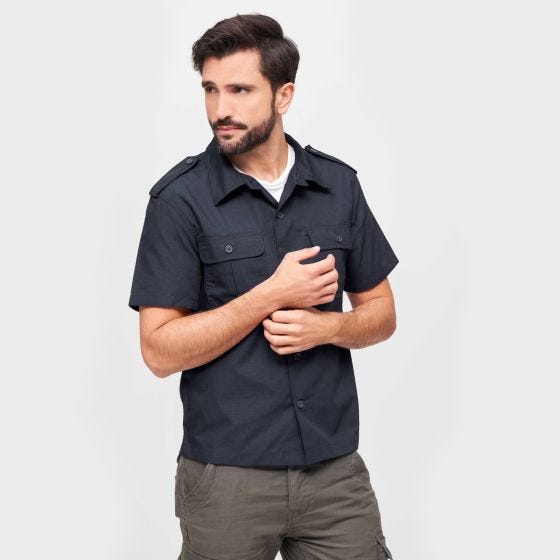 Brandit US Shirt Ripstop Short Sleeve Navy