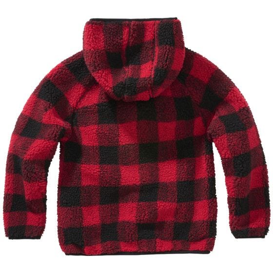 Brandit Kids Teddyfleece Hooded Jacket Red/Black