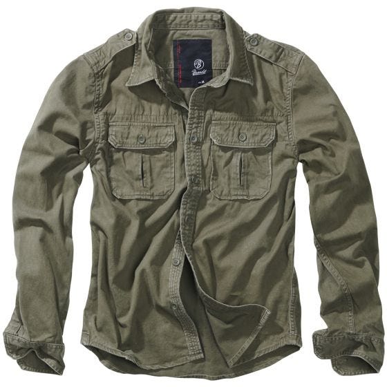 Brandit Vintage Shirt Long Sleeve Olive