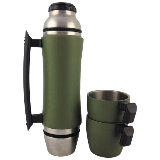 Fox Outdoor Vaccum Thermos Bottle 0.7L Handle Stainless Steel OD Green
