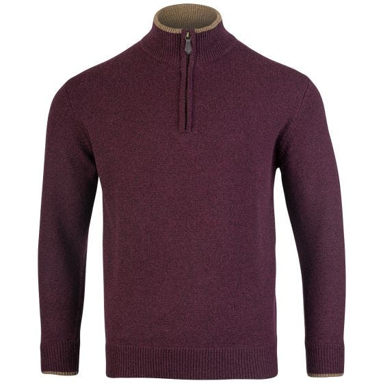Jack Pyke Ashcombe Zip Neck Pullover Plum