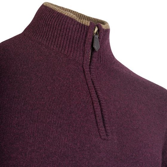 Jack Pyke Ashcombe Zip Neck Pullover Plum