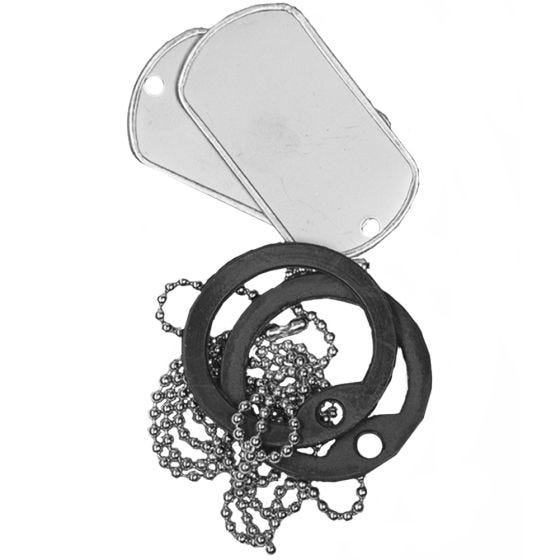 Mil-Tec US Original Dog Tag Set Polished With Silencer