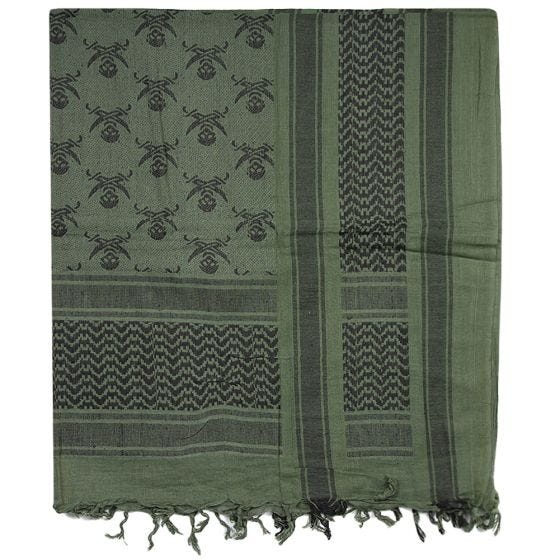 Mil-Tec Shemagh Scarf Skull Olive / Black