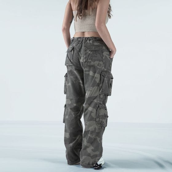 Surplus Ladies Airborne Vintage Trousers Black Camo