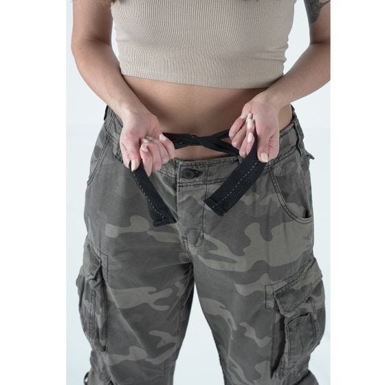 Surplus Ladies Airborne Vintage Trousers Black Camo