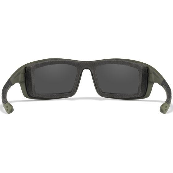 Wiley X WX Grid Glasses - Captivate Polarized Grey Mirror Lenses / Matte Utility Green Frame