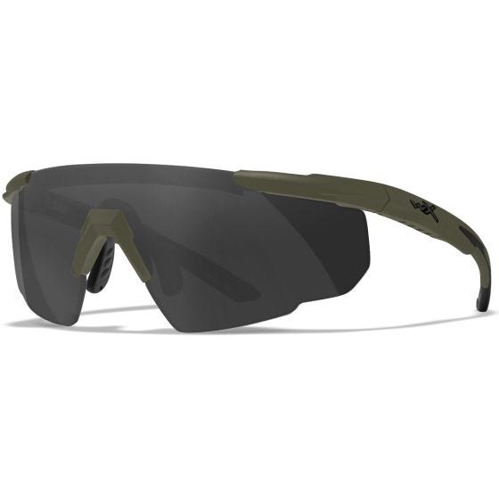 Wiley X Saber Advanced Glasses Grey + Clear + Rust Lens / OD Green Frame