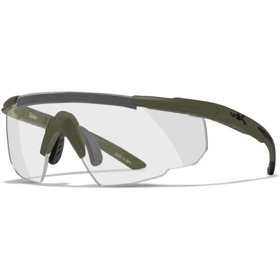 Wiley X Saber Advanced Glasses Grey + Clear + Rust Lens / OD Green Frame
