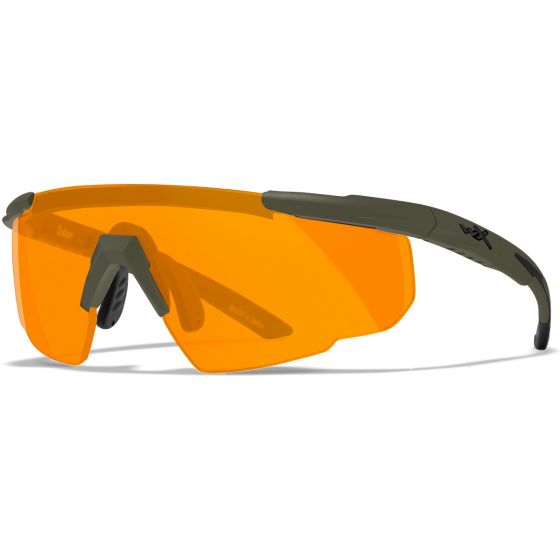 Wiley X Saber Advanced Glasses Grey + Clear + Rust Lens / OD Green Frame