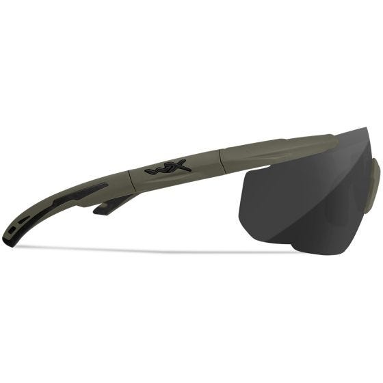 Wiley X Saber Advanced Glasses Grey + Clear + Rust Lens / OD Green Frame