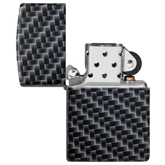 Zippo Carbon Fibre Design Lighter White Matte