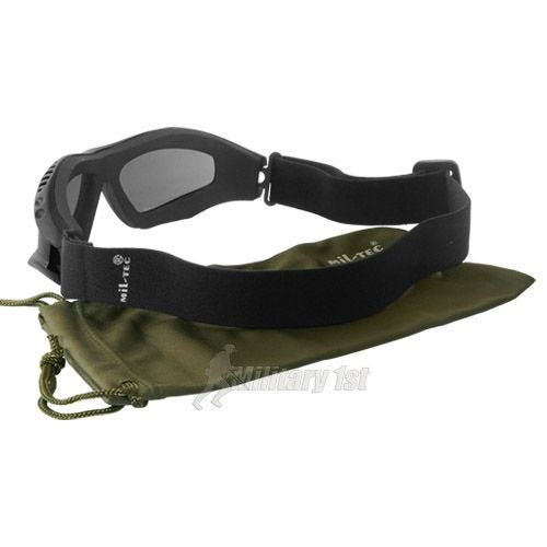 Mil-Tec Commando Goggles Air Pro Smoke Lens Black Frame