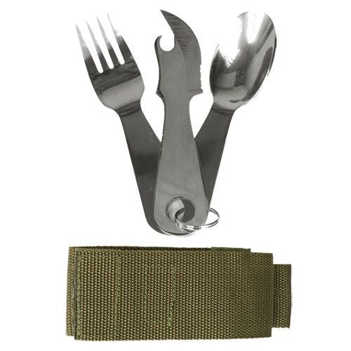 Mil-Tec Stainless Steel Cutlery Set with Pouch