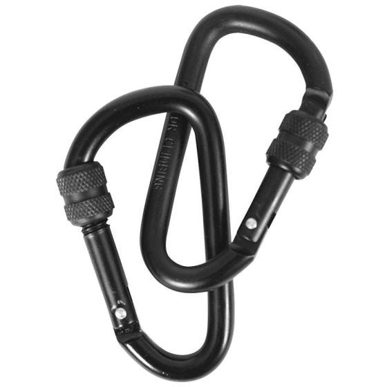 Web-Tex Warrior Locking Carabiners 8mm Black